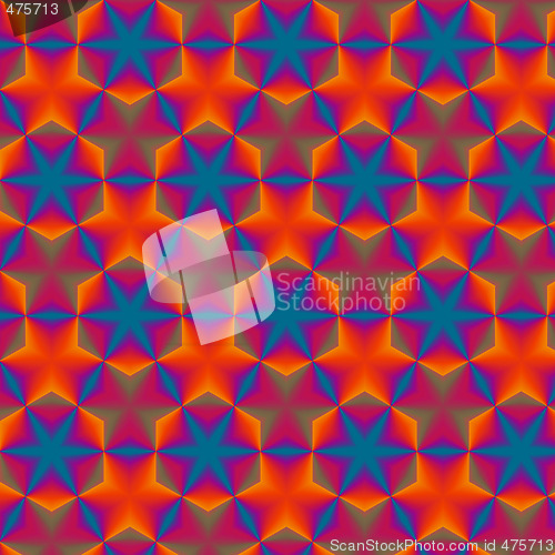 Image of Blue and Orange Starred Pattern
