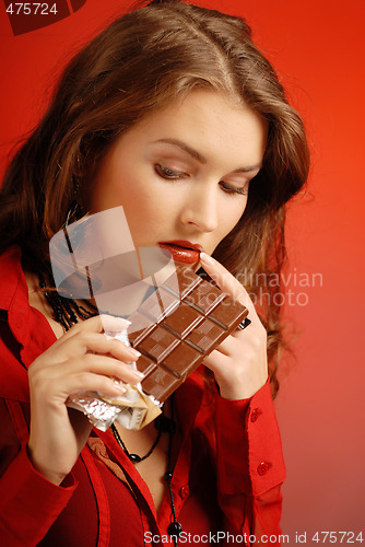 Image of A girl with a chocolate