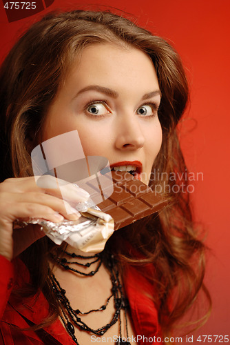 Image of A girl with a chocolate