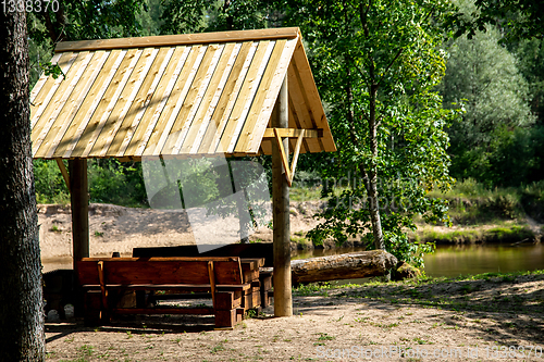 Image of Recreation base near to the river. 