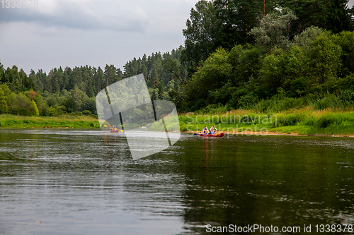 Image of Trip by boat on the river during summer.