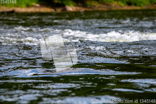 Image of Reflections in shallow river as background.