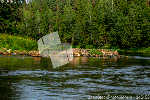 Image of Landscape of river and green forest.