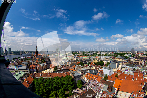 Image of View of Riga city from above.