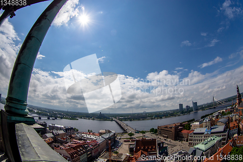 Image of View of Riga city from above.