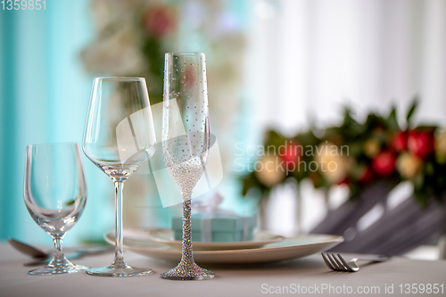 Image of Wedding table decoration. 