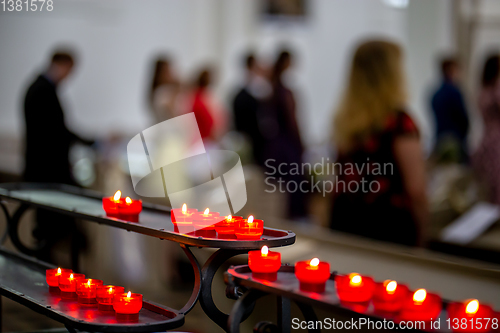 Image of Wedding marriage ceremony in church 