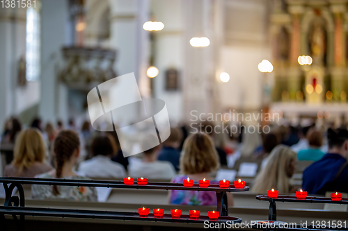 Image of Wedding marriage ceremony in church 