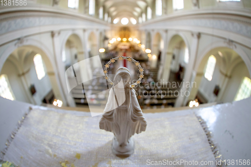 Image of Statue of Virgin Mary in church