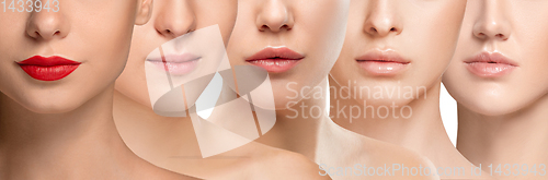 Image of Beautiful female face, concept of skincare and lifting