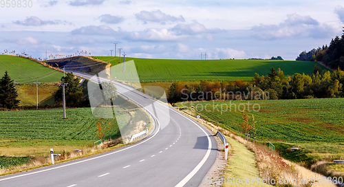 Image of rural road in the autumn in countryside