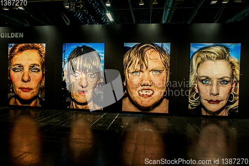 Image of Bruce Gilden portraits exhibition in the Photokina