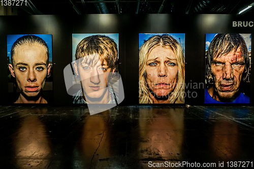 Image of Bruce Gilden portraits exhibition in the Photokina