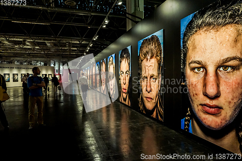 Image of Bruce Gilden portraits exhibition in the Photokina