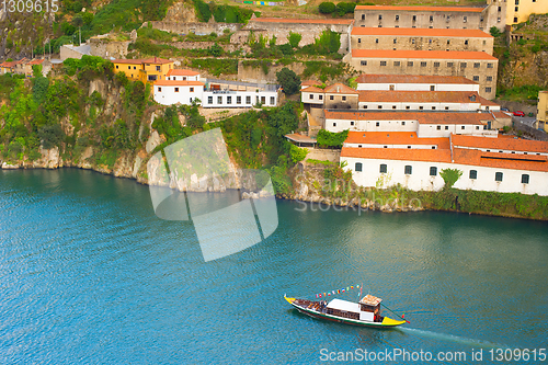 Image of boat Douro river Porto Portugal