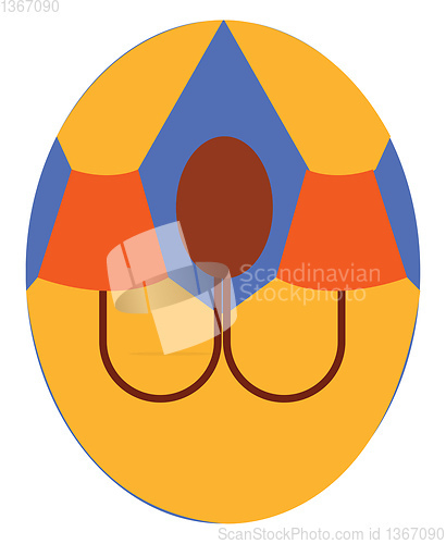 Image of Orange sconce on blue wall vector illustration on white backgrou