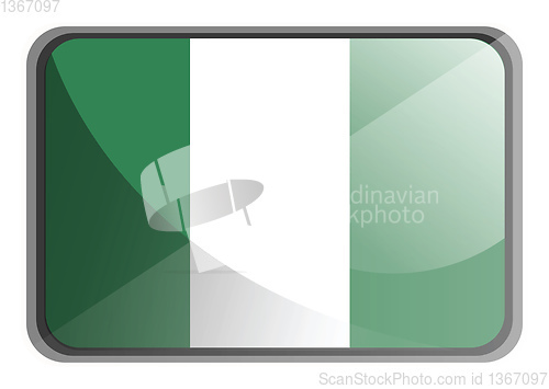 Image of Vector illustration of Nigeria flag on white background.