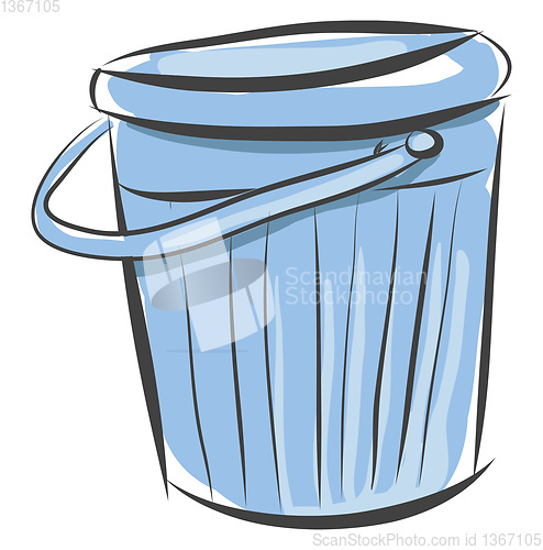 Image of Light blue bucket vector illustration on white background.