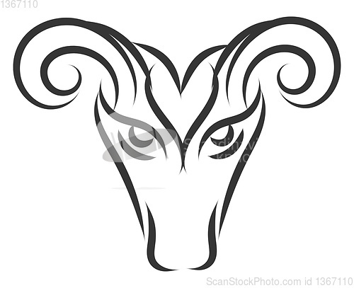 Image of Zodiac sign of aries illustration color vector on white backgrou