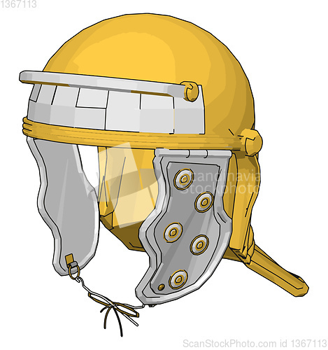 Image of Yellow firefighter helmet vector illustration on white backgroun