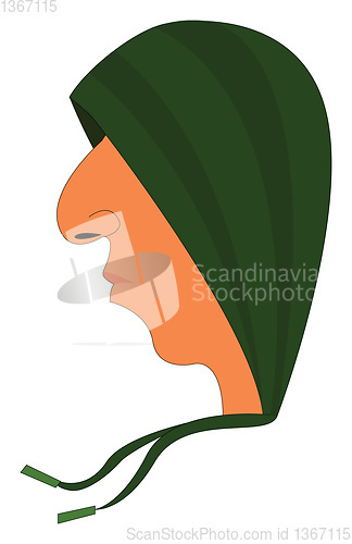 Image of Profile picture of an young man wearing a green hood vector illu