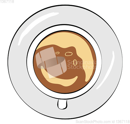 Image of Cup of coffee vector illustration on white background.