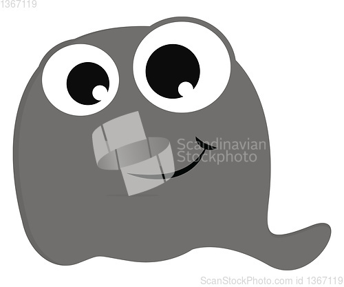 Image of Grey scarry ghost vector illustration on white background 