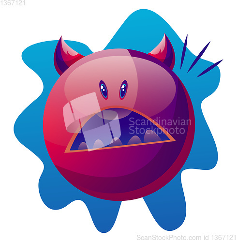 Image of Suprised cartoon purple monster vector illustartion on white bac