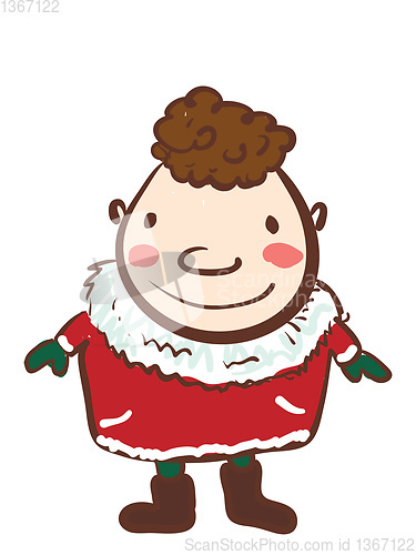 Image of Boy in red festive costume vector or color illustration