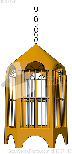 Image of The bird cage picture vector or color illustration