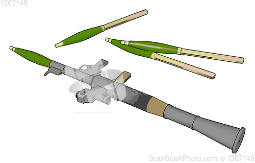 Image of 3D vector illustration on white background  of a military should