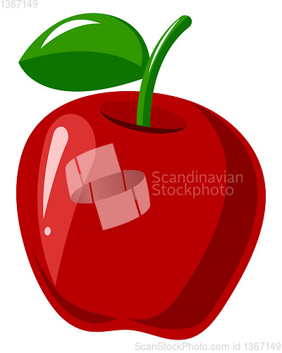 Image of Red Apple, vector color illustration.