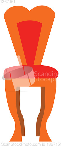 Image of A wooden chair with red cushion vector or color illustration