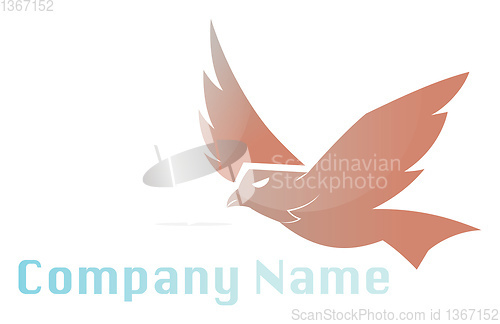 Image of Simple vector logo design of a eagle flying on white background