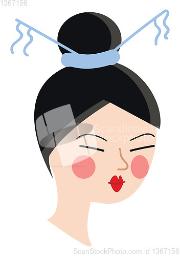 Image of Chines girl vector illustration on white background.