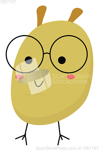 Image of Cartoon funny monster with glasses vector or color illustration