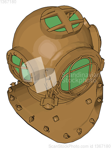 Image of A Diving helmet dive vector or color illustration