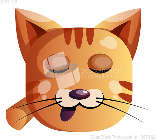 Image of Sleepy orange cat vector illustartion on white background