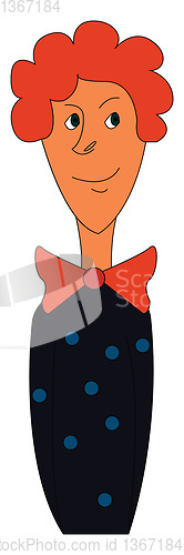 Image of Clipart of a boy with a blue sweater vector or color illustratio