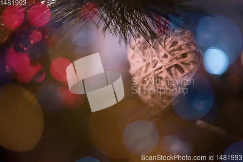 Image of new year and christmas office party close up