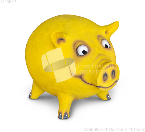 Image of funny yellow pig