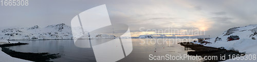 Image of Landscape at the Porsangerfjord in Winter, Norway