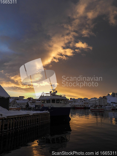 Image of Honningsvag in Winter, Mageroya, Norway