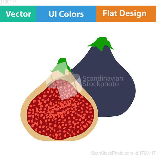 Image of Flat design icon of Fig fruit