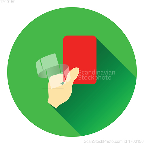 Image of Icon of football referee hand with red card
