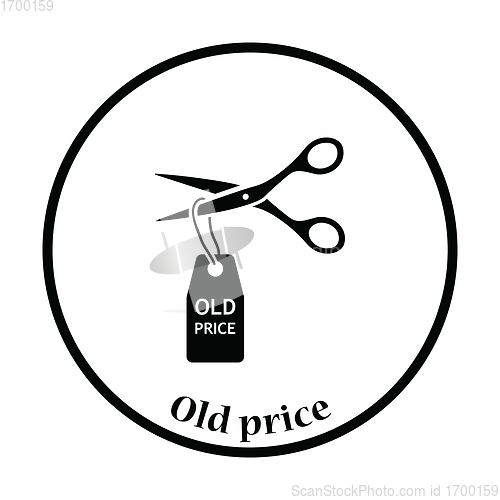 Image of Scissors cut old price tag icon