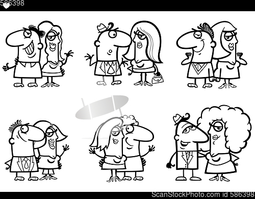 Image of black and white couples set
