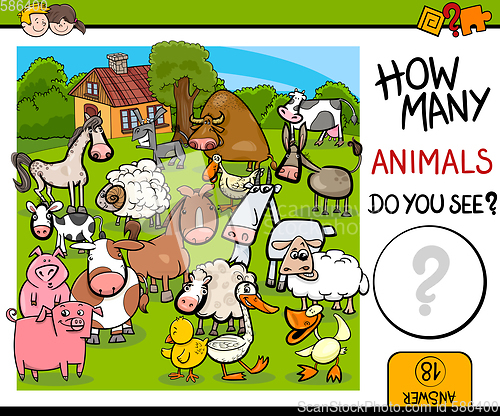Image of counting farm animals activity