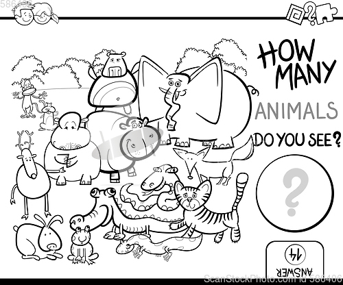 Image of count the animals for coloring