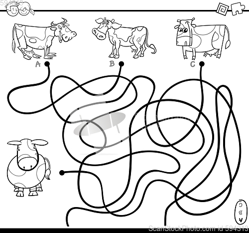 Image of maze game coloring page